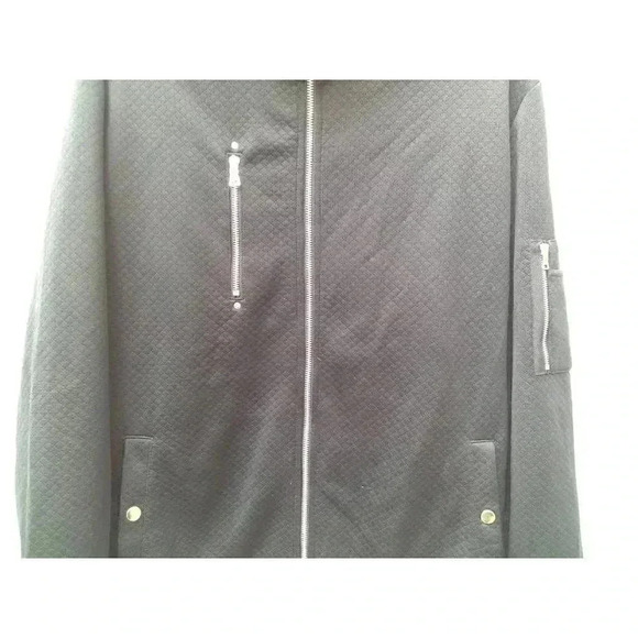 International Concepts Womens Quilted Jacket Black Zip Pockets Mock Neck XXL New - Picture 5 of 8